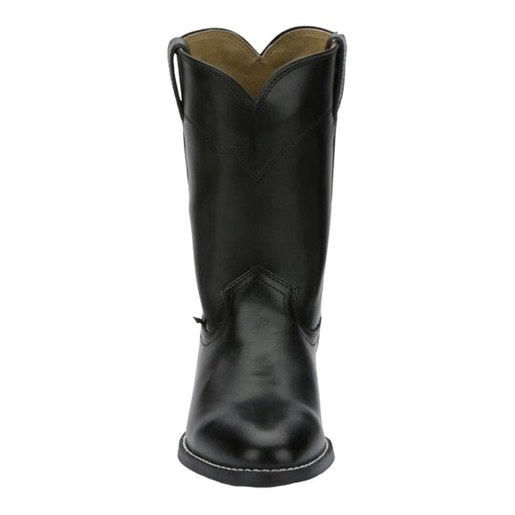 Justin Basics Black Cowboy Leather Roper Boot Men's Size 9EE - Picture 14 of 16